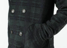 Load image into Gallery viewer, Double Breasted Hoodie in Forest Plaid