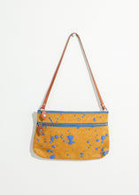 Load image into Gallery viewer, Ink Splatter Shoulder Bag in Mustard/Blue
